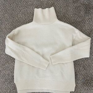 Women's Cream Turtleneck Sweater